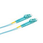 Optic.ca Fiber Patch Cable LC/UPC-LC/UPC, Multimode, 50/125um, OM4, Duplex, 2mm aqua jacket, 3M. (M4DLCULCU03M2MM)
