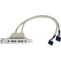 StarTech.com 2 Port USB A Female Low Profile Slot Plate Adapter - Type A Female USB (Fleet Network)