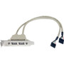 StarTech.com 2 Port USB A Female Low Profile Slot Plate Adapter - Type A Female USB (Fleet Network)