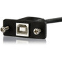 StarTech.com 1 ft Panel Mount USB Cable B to B - F/M - Type B Male USB - Type B Female USB - 1ft - Black (USBPNLBFBM1)