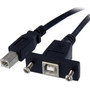 StarTechcom_1_ft_Panel_Mount_USB_Cable_B_to_B_-_FM_-_Type_B_Male_USB_-_Type_B_Female_USB_-_1ft_-_Black_USBPNLBFBM1