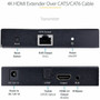 StarTechcom 4K HDMI Extender Over CAT5CAT6 Cable 4K 60Hz Video Extender Up to 230ft 70m HDMI Over Ethernet Cabling SPDIF Audio 4K70IC-EXTEND-HDMI