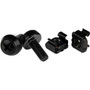 StarTechcom M6 x 12mm - Screws and Cage Nuts - 50 Pack Black - M6 Mounting Screws  Cage Nuts for Server Rack  Cabinet - These M6 x CABSCREWM6B