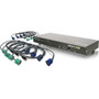 IOGEAR GCS1808KITU Combo KVM Switch - 8 x 1 - 8 x SPDB-15 Keyboard/Mouse/Video - 1U - Rack-mountable (Fleet Network)