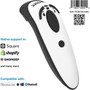 Socket Mobile DuraScanreg D740 Universal Barcode Scanner White - Wireless Connectivity - 1950 49530 mm Scan Distance - 1D 2D CX3750-2402