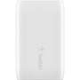 Belkin BoostCharge Dual Wall Charger with PPS  USB-C Cable with Lightning Connector - Power Adapter - 37 W - White WCB007DQ1MWH-B5