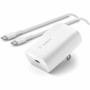 Belkin BoostCharge USB-C PD 3.0 PPS Wall Charger 30W + USB-C to USB-C Cable - 30 W - White (WCA005DQ1MWH-B6)