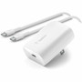 Belkin BoostCharge USB-C PD 30 PPS Wall Charger 30W  USB-C to USB-C Cable - 30 W - White WCA005DQ1MWH-B6
