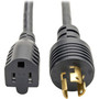 Tripp Lite 1ft Power Cord Adapter Cable 5-15P to 5-15R Heavy Duty 15A 14AWG 1 - 120 V AC  15 A - Black - 1 ft Cord Length - NEMA  P025-001