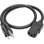 Tripp Lite 2ft Computer Power Cord Cable 5-15P to C13 13A 16AWG 2 - For Computer Printer Monitor - 16 Gauge - 125 V AC  13 A - - 2 P006-002-13A