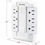 CyberPower CSB600WS Essential 6-Outlets Surge Suppressor Wall Tap and Swivel Outputs - Plain Brown Boxes - 6 x NEMA 5-15R - 900 J - V CSB600WS