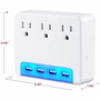 CyberPower Professional P3WUH 3-Outlet Surge SuppressorProtector - 3 x NEMA 5-15R 4 x USB - 120 V Input P3WUH