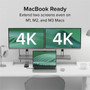 Plugable USB C to HDMI Adapter Dual Monitor 4K 60Hz for Apple Mac M1M2M3 - DisplayLink Multiple Displays for Thunderbolt Macbook or USBC-6950M