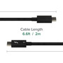 Plugable Thunderbolt 3 Cable 20Gbps Supports 100W 20V 5A Charging 66ft2m - 66 ft Thunderbolt 3 Data Transfer Cable for Tablet TBT3-20G2M
