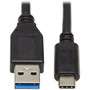 Tripp Lite by Eaton U428-20N USB Type-C to USB Type-A Cable MM 20 in - 17 ft USB Data Transfer Cable for Wall Charger Car Hard - U428-20N