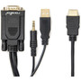 Rocstor Premium 6 ft 18 m VGA to HDMI Adapter-USB-Powered-Audio Jack for Sound-1080p - 6 ft HDMIMini-phoneUSBVGA Video Cable - Y10C264-B1