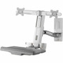 Amer Mounts Single Arm Wall Mount Workstation Dual Display and Keyboard Supports Flat Panel Size up to 24 AMR2WS - Dual Wall Cable AMR2WS