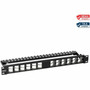 TRENDnet 24-Port Blank Angled Keystone Shielded 1U Patch Panel - 24 Ports - 1U High - Black - Rack-mountable TC-KP24SA