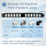 TRENDnet 24-Port Blank Angled Keystone Shielded 1U Patch Panel - 24 Ports - 1U High - Black - Rack-mountable TC-KP24SA
