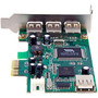 StarTech.com 4 Port PCI Express Low Profile High Speed USB Card - 3 x 4-pin Type A Female USB 2.0 USB External (PEXUSB4DP)