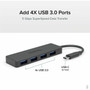 Plugable USB C to USB Adapter Hub 4 Port USB 30 Hub USB Splitter for Laptop - Compatible with Windows MacBook ProAir iPad Pro USBC-HUB4A
