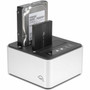 OWC Drive Dock SATA600 PCI Express NVMe - USB 32 Gen 2 Type C Host Interface Desktop - Silver Black - Hot Swappable Bays - 2 x - OWCTCDRVDCKSN