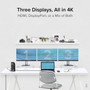 Plugable USB-C 4K Triple Display Docking Station with Charging Support for Specific USB-C and Thunderbolt 3 Windows and Mac Systems - UD-ULTC4K