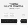 Plugable 4K DisplayPort and HDMI Dual Monitor Adapter with Ethernet for USB 30 and USB-C - Compatible with Windows and Mac - TAA USBC-6950UE