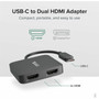 Plugable USB C to HDMI Adapter for Dual Monitors - 4K 60Hz USB C Hub for Windows and Chromebook Driverless USBC-MSTH2