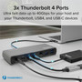 Plugable Thunderbolt 4 Dock with 100W Charging Thunderbolt Certified 3x Thunderbolt Ports - Laptop Docking Station Dual Monitor 8K TBT4-UDX1