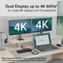 Plugable Thunderbolt 4 Dock with 100W Charging Thunderbolt Certified - Laptop Docking Station Dual Monitor Single 8K or Dual 4K HDMI TBT4-UD5
