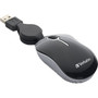 Verbatim Mini Travel Optical Mouse Commuter Series - Black - Optical - Cable - Black - 1 Pack - USB - Scroll Wheel - 3 Buttons 98113