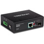 TRENDnet Hardened Industrial SFP to Gigabit UPoE Media Converter IP30 Rated Housing Includes DIN-rail  Wall Mounts Operating Temp TI-UF11SFP