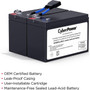 CyberPower RB1270X2D Battery Unit - 7000 mAh - 12 V DC - Lead Acid - User Replaceable RB1270X2D