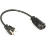 Black Box Mini Power Cord - 18AWG NEMA 5-15P to NEMA 5-15R - 125 V AC  10 A 100 V AC - Black - 1 ft Cord Length - NEMA 5-15P  NEMA EPXR17-R2