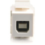 C2G Snap-In USB AB Female Keystone Insert Module - White TAA Compliant - 1 x USB Type A - Female - 1 x USB Type B - Female - White 28751