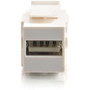 C2G Snap-In USB AB Female Keystone Insert Module - White TAA Compliant - 1 x USB Type A - Female - 1 x USB Type B - Female - White 28751