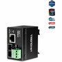 TRENDnet Hardened Industrial 100Base-FX Multi-Mode SC Fiber Converter 2km 12 Miles IP40 Rated Housing TI-F10SC - Hardened TI-F10SC