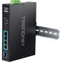 TRENDnet 5-port Industrial Gigabit PoE DIN-Rail Switch -20deg - 65degC -4deg - 149degF - 5 Ports - Gigabit Ethernet - - TAA TI-PGM541