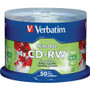 Verbatim DataLifePlus 95159 CD Rewritable Media - CD-RW - 4x - 700 MB Spindle - 120mm - Printable - 1.33 Hour Maximum Recording Time (Fleet Network)