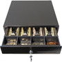 apg Genesis Cash Drawer - 4 Bill - 4 Coin - Stainless Steel Plastic - Black - 393 9982 mm Height x 1310 33274 mm Width x VB320-BL1313-B27-435