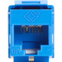 Black Box GigaTrue2 CAT6A Keystone Jack - Unshielded, RJ-45, Blue - 25 Pack - 1 x RJ-45 Network Male - Gold - Blue - TAA Compliant (C6AJA70-BL-R2-25PAK)