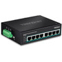 TRENDnet 8-Port Industrial Fast Ethernet PoE DIN-Rail SwitchTI-PE808 x Fast Ethernet PoE PortsIP30 Network Unmanaged Switch200W TI-PE80