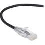 Black Box Slim-Net Cat6a UTP Patch Network Cable - 20 ft Category 6a Network Cable for Patch Panel Wallplate Network Device - First C6APC28-BK-20