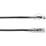Black Box Slim-Net Cat6a UTP Patch Network Cable - 20 ft Category 6a Network Cable for Patch Panel Wallplate Network Device - First C6APC28-BK-20