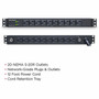 CyberPower Basic PDU30BT10F10R 20-Outlets PDU - Basic - NEMA L5-30P - 20 x NEMA 5-20R - 120 V AC - 1U - Vertical - Rack-mountable PDU30BT10F10R