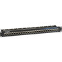 Black Box CAT5e Feed-Through Patch Panel - 1U Shielded 24-Port - 24 x RJ-45 - 24 Ports - 24 x RJ-45 - 1U High - 19 Wide - TAA JPM804A-R2