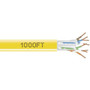 Black Box CAT6 550-MHz Solid Bulk Cable UTP CMR PVC Yellow 1000FT Pull-Box - 1000 ft Category 6 Network Cable for Patch Panel Network EYN872A-PB-1000