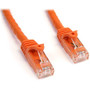 StarTech.com 15 ft Orange Snagless Cat6 UTP Patch Cable - Category 6 - 15 ft - 1 x RJ-45 Male Network - 1 x RJ-45 Male Network - (Fleet Network)