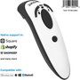 Socket Mobile DuraScanreg D730 Laser Barcode Scanner White - Wireless Connectivity - 15 ft 4572 mm Scan Distance - 1D - Laser - CX3748-2400